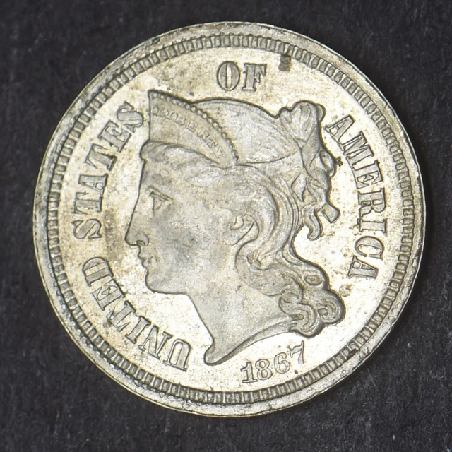1867 Proof 3C Three Cent Nickel - COINGIANTS -