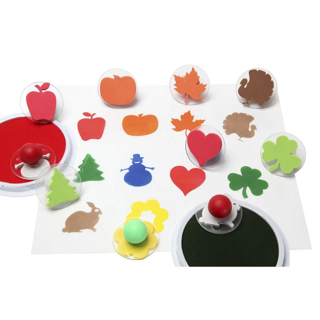 Estampillas gigantes de vacaciones Ready2Learn, 3 pulgadas, juego de 10