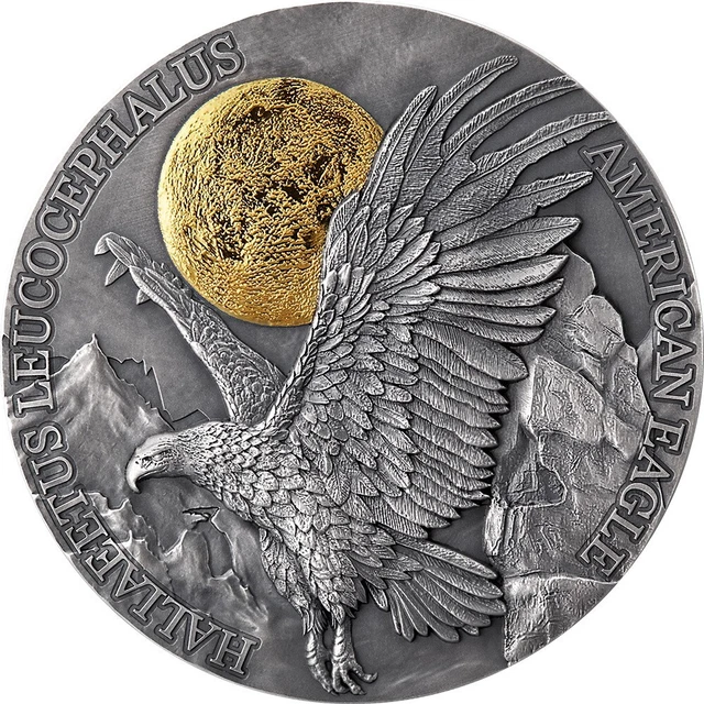 AMERICAN EAGLE Wildlife in the Moonlight 2 oz Silver Coin 10 Cedis Ghana 2022