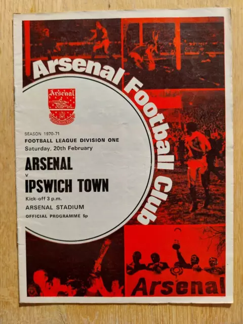 Arsenal V. Ipswich - 20.2.71 - Double Season