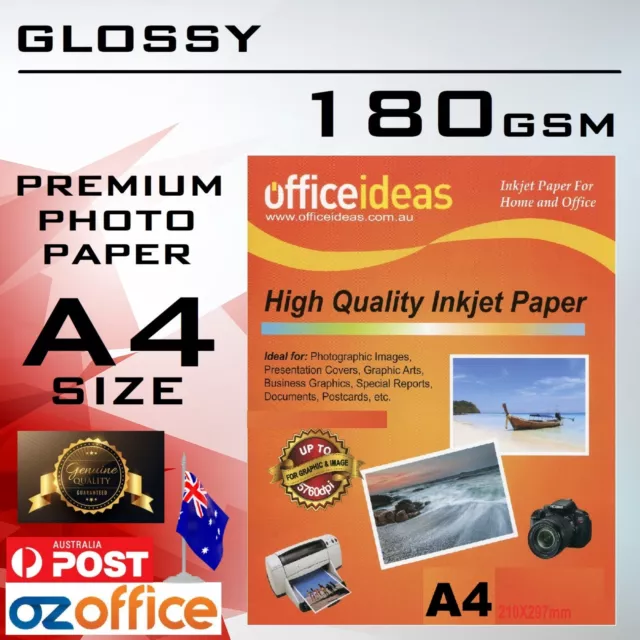 180GSM A4 High Glossy Photo Paper Canon Epson HP Xerox Lexmark Inkjet Printer