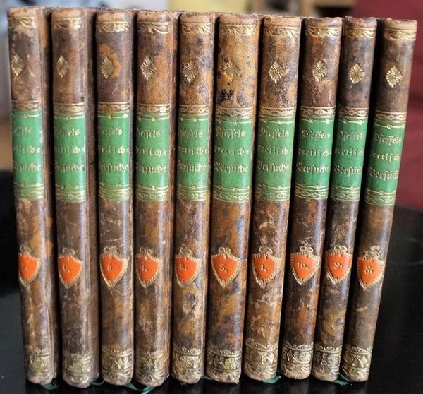 Pfeffel: Poetische Versuche in 10 sehr dekorativen Halblederbänden 1810-21.
