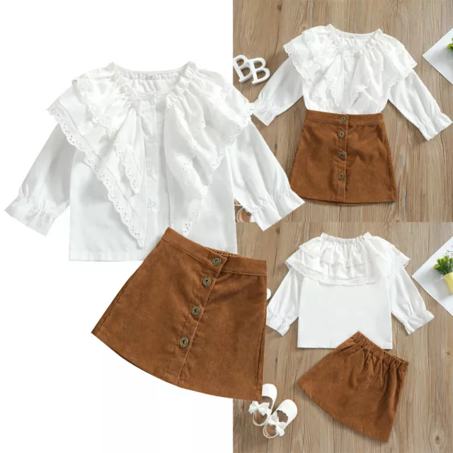 Abiti per bambine arricciacapelli arricciacapelli top gonna con bottoni set abiti