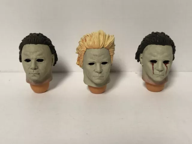 3X HEADS MEZCO ONE:12 MICHAEL MYERS HALLOWEEN 2 1981 Halloween II CUSTOM FODDER