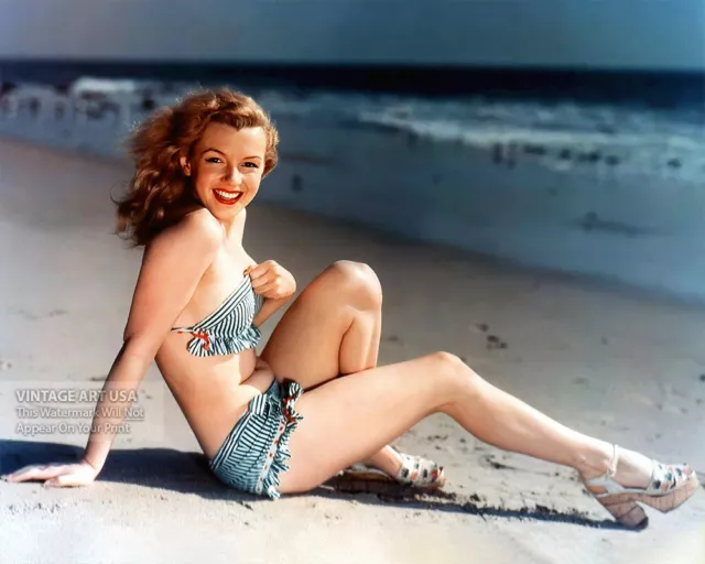 Marilyn Monroe Bikini Photo Print - 1946 First Modeling Shoot Swimsuit Young