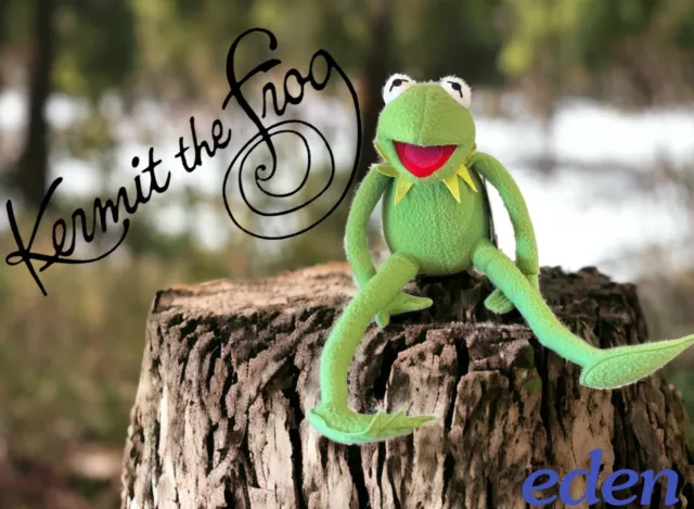 Vintage Eden Toys Kermit Frog Wind Up Music Box Plush Henson Muppet Show Works!!