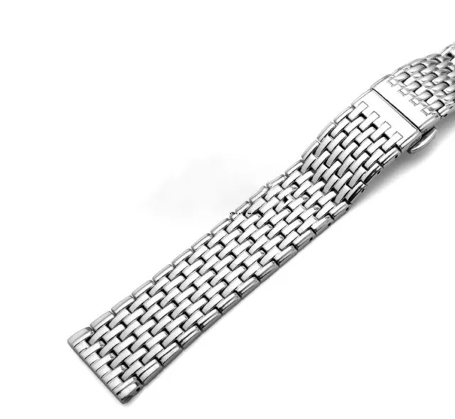 13 18 20 22mm Stainless Steel Metal Watch Strap Band Butterfly Clasp Bracelet