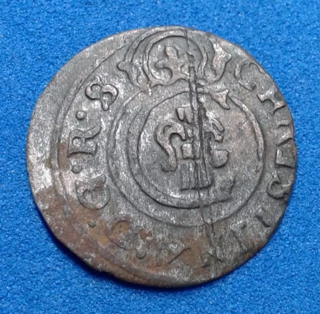 1 Solidus - Christina  1649  Swedish Livonia. Billon Coin.