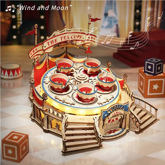 ROKR LED 3D Wooden Puzzle  Model Kits for Adults DIY Music Box Mechanical Kits