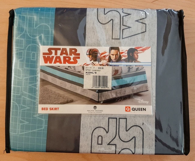 Nueva Falda Cama Reina Disney Star Wars Últimos Jedi Episodio VIII Azul y Gris