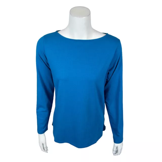 Joan Rivers Womens Knit Swing Top with Side Snaps Solid Alpine Blue X-Large Size