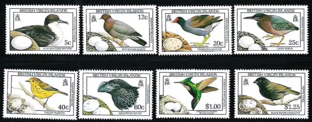 BRIT.VIRGIN IS. 1990 BIRDS (long SET) SC#658-65 MNH DOVES, HUMMINGBIRDS