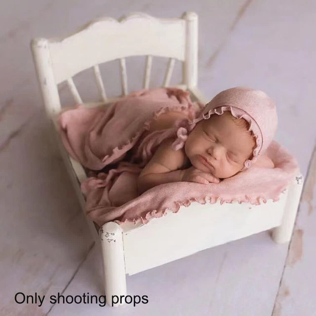 Cama portátil de fotografía de bebé con tornillos accesorios de fondo regalo cuna de madera