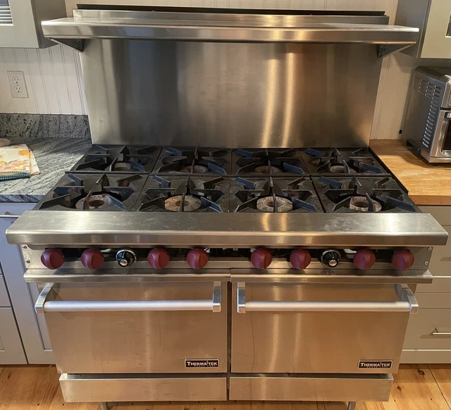 ThermaTek 8 Burner Gas Range w/ Double Ovens- Used