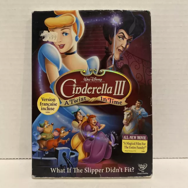Cinderella III: A Twist in Time (DVD, 2007 Disney) Slipcover + Insert