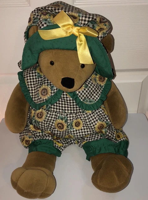 VINTAGE RUSS BERRIE SUNFLOWER Plush Teddy Bear Stuffed Animal £25.00 ...