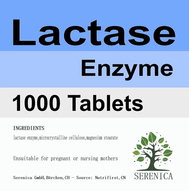Lactase Enzyme Improves Lactose Digestion Vitamin x 1000 Tablets