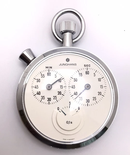 VINTAGE JUNGHANS STOPWATCH 1/10 Second Mechanical 3 Dial German Working