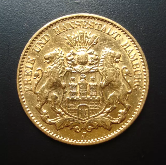Gold 10 Mark Stadt Hamburg 1898 J sehr schön Münze Deutsches Reich Kaiserreich