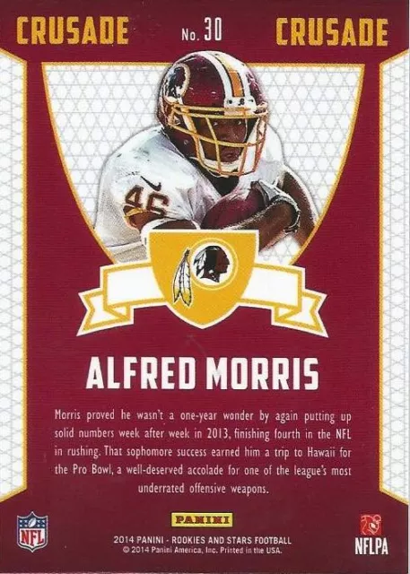 Alfred Morris 2014 Panini Rookies & Stars blue insert Crusade card 2