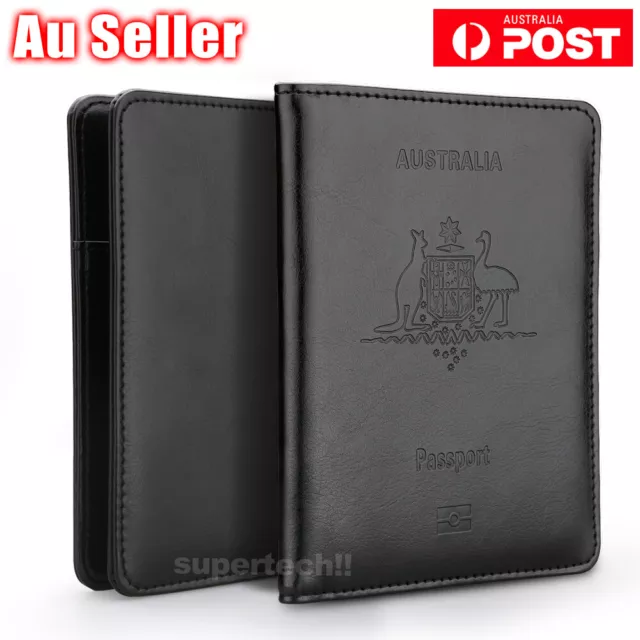 Travel Passport ID Card Wallet Holder Cover RFID Blocking Leather Purse Case AU