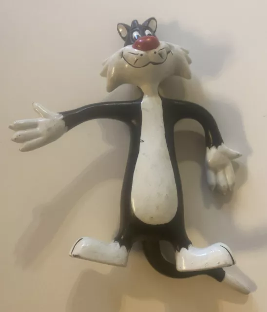 vintage Sylvester cat WB Looney Tunes 1988 rubber bendy figure