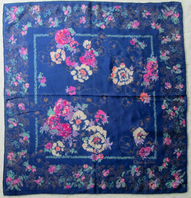 Dior Superbe  foulard CHRISTIAN DIOR   soie   TBEG vintage scarf  76 x 77 cm 