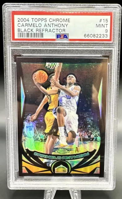 2004-05 Topps Chrome Carmelo Anthony #15 Black Refractor /500  PSA 9 POP 26