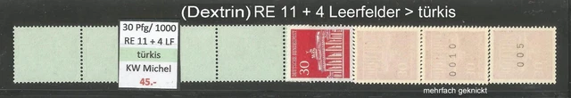 RM Brandenburger Tor 30 Pfg MiNr. 508v R RE 11 + 4 LF / RG 1000 türkis postfrisc