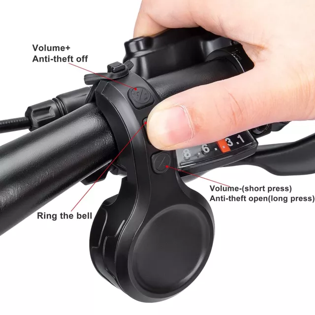 Bike Loud Horn 130Db Bicycle Handlebar Alarm Ring Bell USB Charging Cycling Kit 3