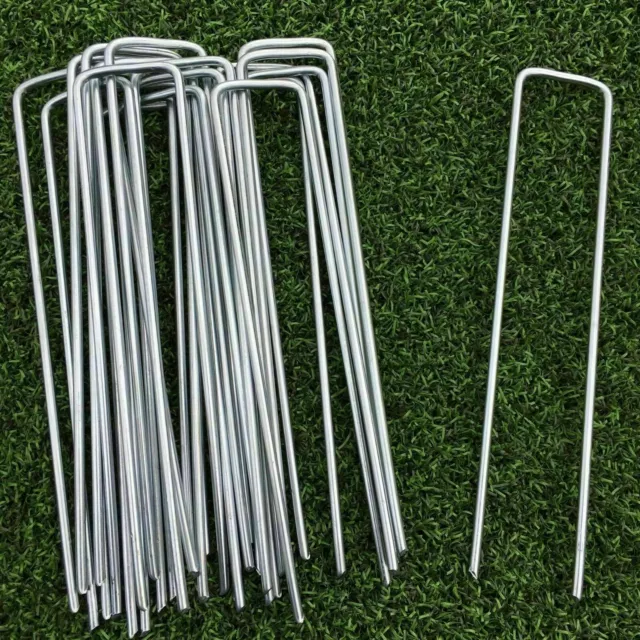 50 x X Metallo Terra Giardino Paesaggio Erba Membrana Tessuto Erba Ganci Pioli
