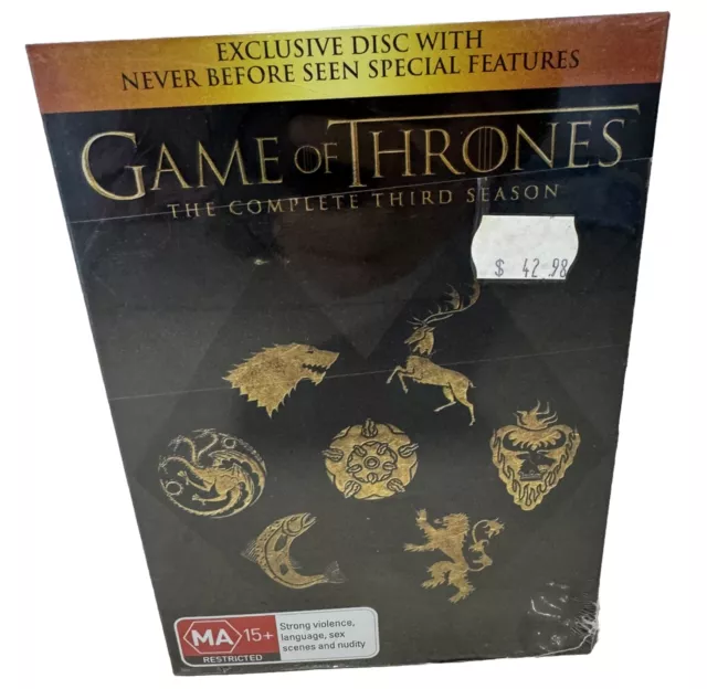 GAME OF THRONES - THE COMPLETE THIRD   SEASON 3 - R4 Brand New With Bonus Disc