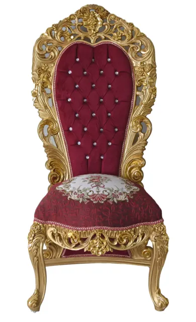 Barocksessel Stuhl Antik Hochzeitsstuhl Prunksessel Salon Sessel Polstersessel