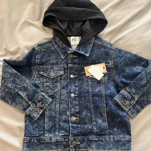 BNWT Boys Long Sleeve Dark Blue Denim Jacket Size 8 RRP $35