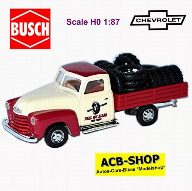 Chevrolet Pick Up Reifenhändler 1950 Paul Mc Allan Various Brands 1:87 Busch