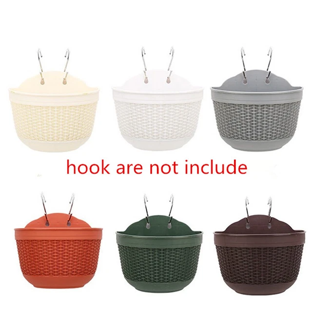 HANGING FLOWER POT Plastic Semicircular Wall Hanging Plant Pot Basket