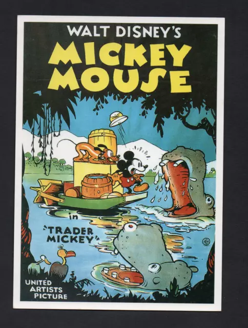 Disney Movie Postcard BP Promotional Card Mickey Mouse in Trader Mickey