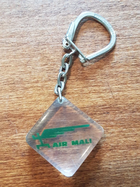 Air Mali Cie Aerienne Porte Cle Bourbon Keychain Vintage Key Ring Aviation Plane