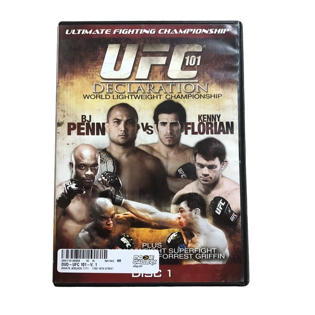 UFC 101 Declaration Disc 1 - DVD - VERY GOOD Anderson Silva vs Forrest Griffin