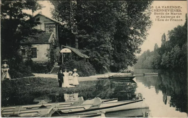 CPA La VARENNE-CHENNEVIERES Bords de Marne et Auberge de l'Écu (65631)