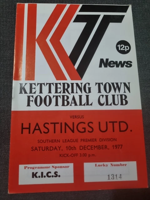 Kettering Town V Hastings United Southern Premier Division December 1977