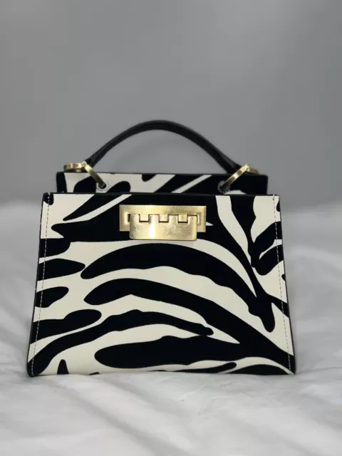 ZAC Zac Posen Earthette Small Double Compartment - Velvet Zebra Handbag