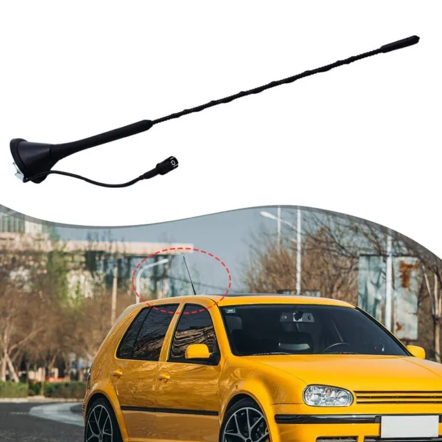 Base palo antenna auto su radio FM ABS + tetto auto in gomma veicolo nuovo di zecca