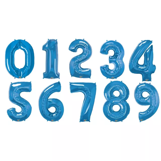 Qualatex  Globos números metálicos de 34 pulgadas color zafiro (09) (SG3591)