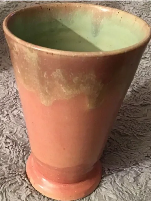 Rare Vintage Upchurch Pottery Art Deco Drip Glaze Vase/Beaker 9.2cm H, 8cm D Rim