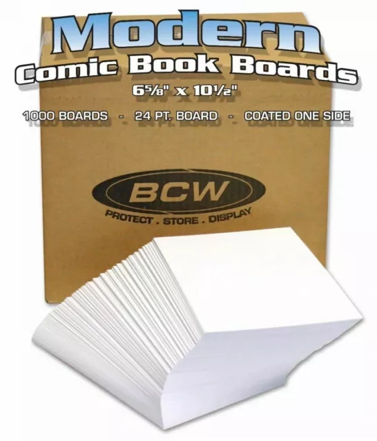Case of 1000 Bulk Packed BCW Modern Comic Book Acid Free Backer Boards