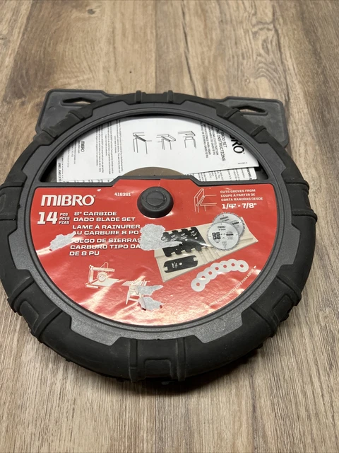 MIBRO 416381DB 8 inch Carbide Stacking Dado Saw Blade Set - 14 Pack