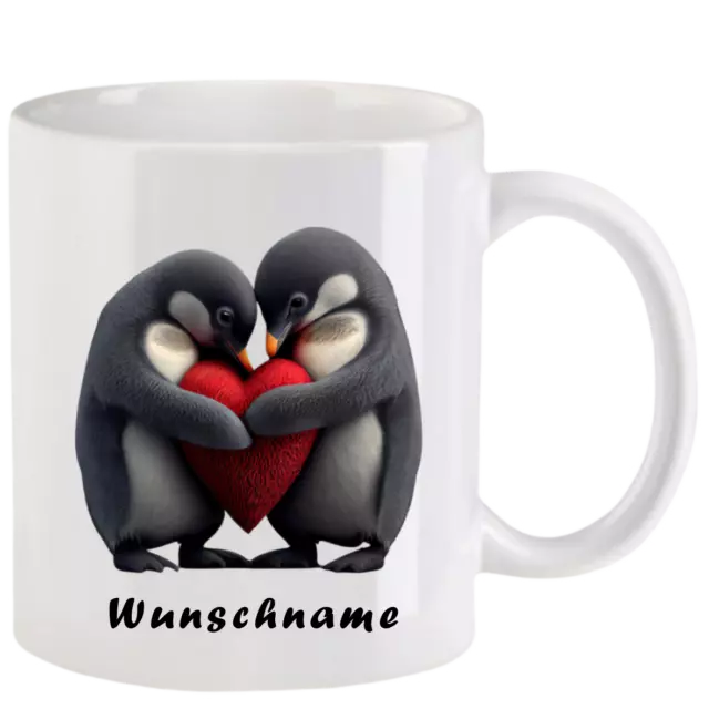 Tasse mit Pinguin  - inkl. Wunschname - 10 Motive