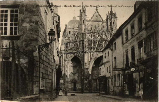 CPA AK ALENCON - Rue du Bercail Church N.D. and Tribunal (355275)