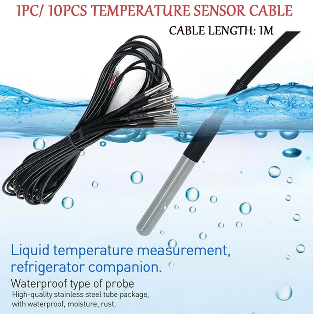 Produktbild von DS18B20 Temperaturfühler – Wasserdichtes Kabel (1-3 Meter) Für Digitale Messung
